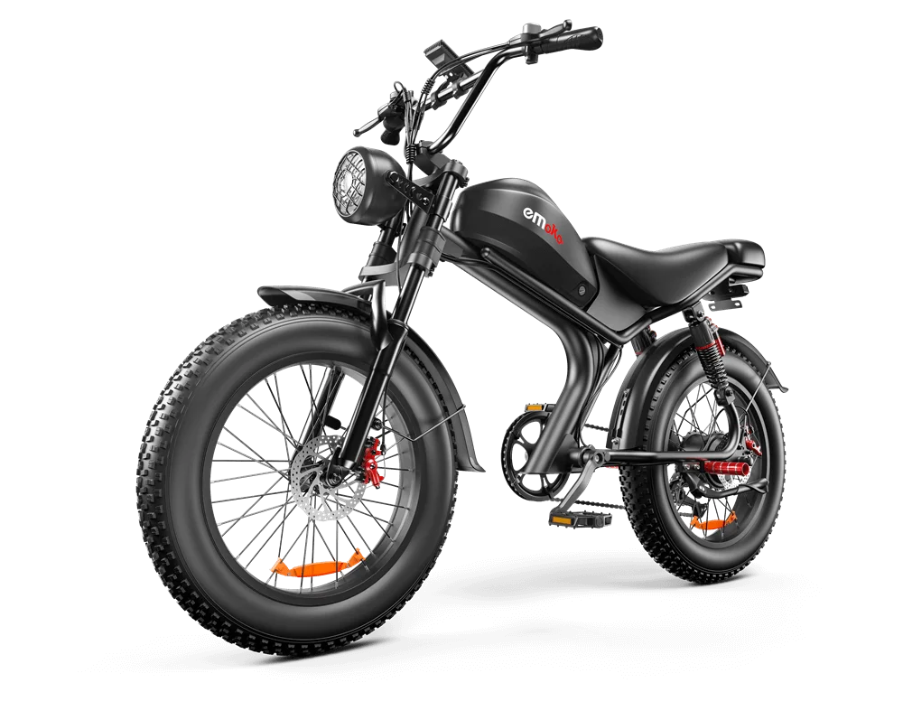 HKM-437459 Electric Fat Tire Bike with 7-Speed Gears, Integrated Battery, and Disc Brakes - 750W Rear Hub Motor, 48V C93 Model