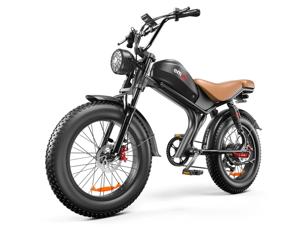 HKM-437459 Electric Fat Tire Bike with 7-Speed Gears, Integrated Battery, and Disc Brakes - 750W Rear Hub Motor, 48V C93 Model