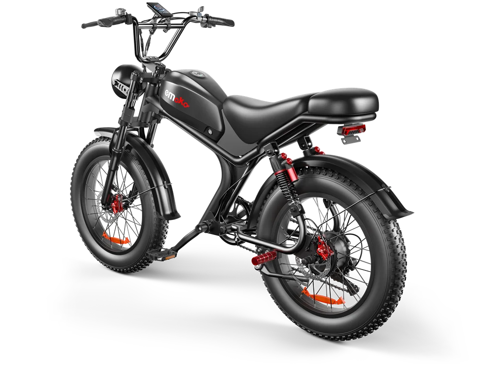 HKM-437459 Electric Fat Tire Bike with 7-Speed Gears, Integrated Battery, and Disc Brakes - 750W Rear Hub Motor, 48V C93 Model