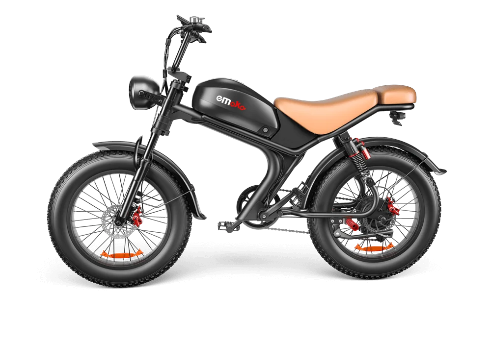 HKM-437459 Electric Fat Tire Bike with 7-Speed Gears, Integrated Battery, and Disc Brakes - 750W Rear Hub Motor, 48V C93 Model