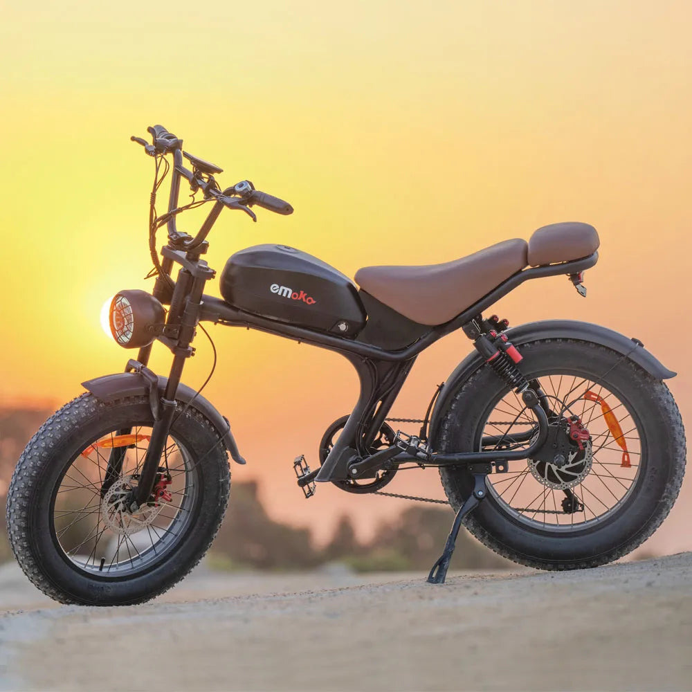 HKM-437459 Electric Fat Tire Bike with 7-Speed Gears, Integrated Battery, and Disc Brakes - 750W Rear Hub Motor, 48V C93 Model