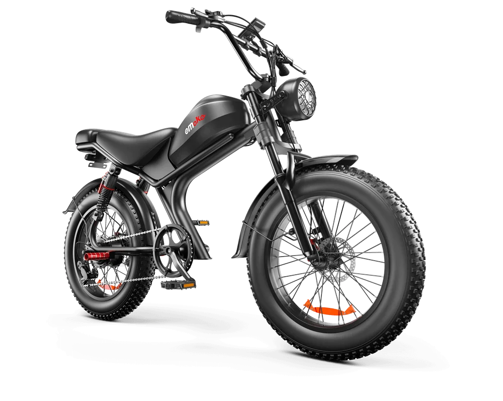 HKM-437459 Electric Fat Tire Bike with 7-Speed Gears, Integrated Battery, and Disc Brakes - 750W Rear Hub Motor, 48V C93 Model