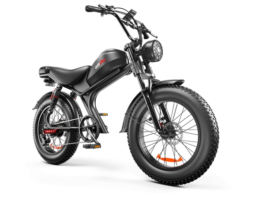 HKM-437459 Electric Fat Tire Bike with 7-Speed Gears, Integrated Battery, and Disc Brakes - 750W Rear Hub Motor, 48V C93 Model