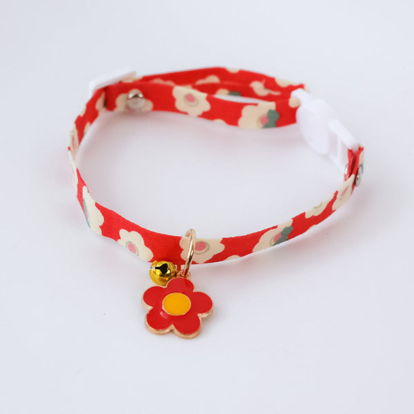 HKM-4376637 Flower Design Pet Collar with Safety Buckle - Multiple Colors and Sizes Available