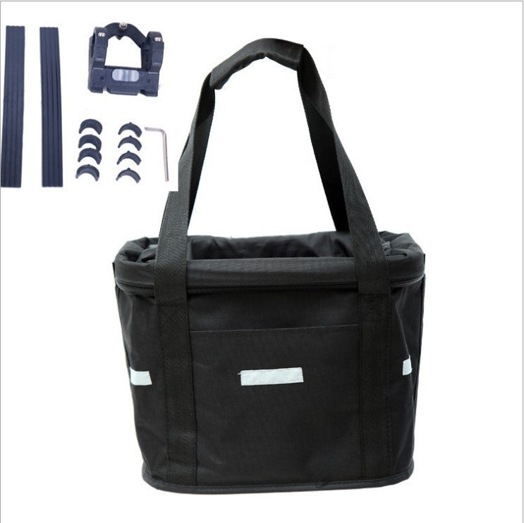 HKM-4376893 Versatile Aluminum Alloy Bicycle Basket for Handlebar Mounting (22-31.8mm & 20-25mm)