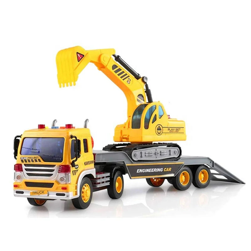 HKM-437779 Friction-Powered Construction Truck Excavator Toy for Kids Ages 2 to 7 - Plastic Sand Digger and Claw