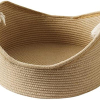HKM-4377917 Spacious Wicker Cat Bed with Corrugated Scratching Surface - Cozy Nest for Cats
