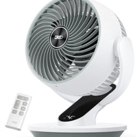 HKM-4377939 13-Inch Oscillating Table Air Circulator Fan with Remote, 120° Tilt Adjustment, 25dB Quiet Operation, 4 Speed Settings, 75ft Airflow
