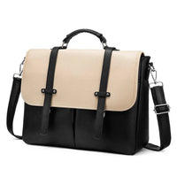 HKM-437843 15.6 Inches Multi-Pocket Leather Laptop Tote Bag for Women – Versatile Work and Shoulder Briefcase
