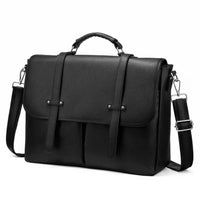 HKM-437843 15.6 Inches Multi-Pocket Leather Laptop Tote Bag for Women – Versatile Work and Shoulder Briefcase