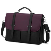 HKM-437843 15.6 Inches Multi-Pocket Leather Laptop Tote Bag for Women – Versatile Work and Shoulder Briefcase