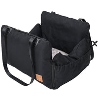 HKM-4378685 Portable Airbag Pet Bed for Vehicles ¨C Black and Grey Polyester Nest