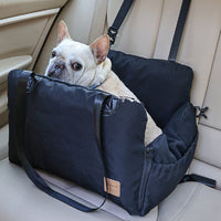 HKM-4378685 Portable Airbag Pet Bed for Vehicles ¨C Black and Grey Polyester Nest