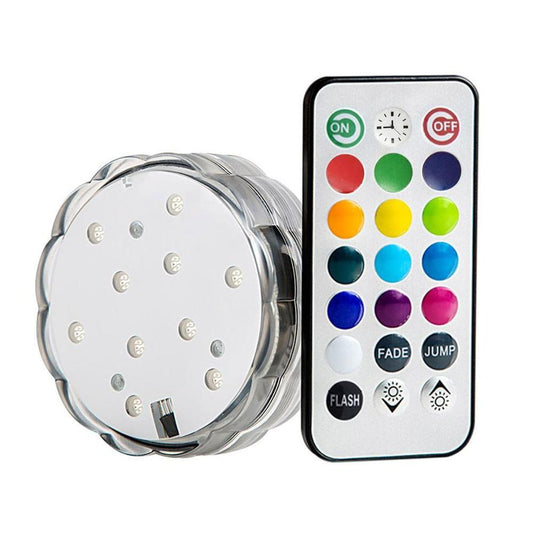 HKM-437971 Remote Control Waterproof Underwater LED Lights with Multi-Color Effects for Party and Decor