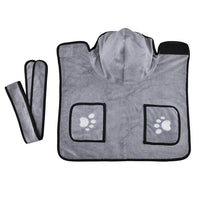 HKM-4380093 Super Absorbent Dog Towel Bathrobe for Medium and Large Dogs - Adjustable Fit and Easy Wear