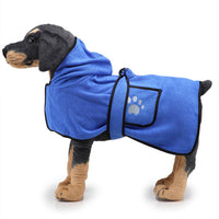 HKM-4380093 Super Absorbent Dog Towel Bathrobe for Medium and Large Dogs - Adjustable Fit and Easy Wear
