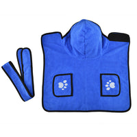 HKM-4380093 Super Absorbent Dog Towel Bathrobe for Medium and Large Dogs - Adjustable Fit and Easy Wear
