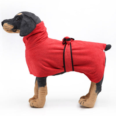 HKM-4380093 Super Absorbent Dog Towel Bathrobe for Medium and Large Dogs - Adjustable Fit and Easy Wear