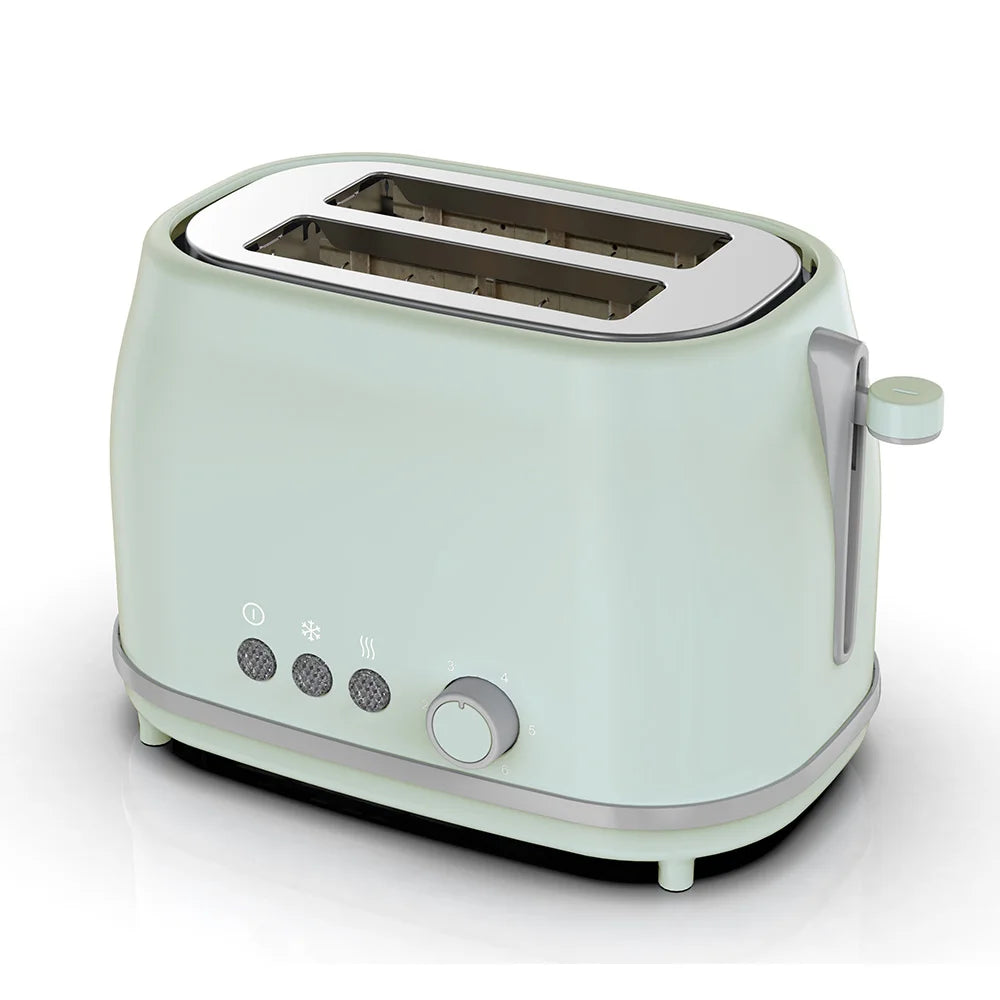 HKM-438035 Blue Stainless Steel Toaster with Defrost and Reheat Functions