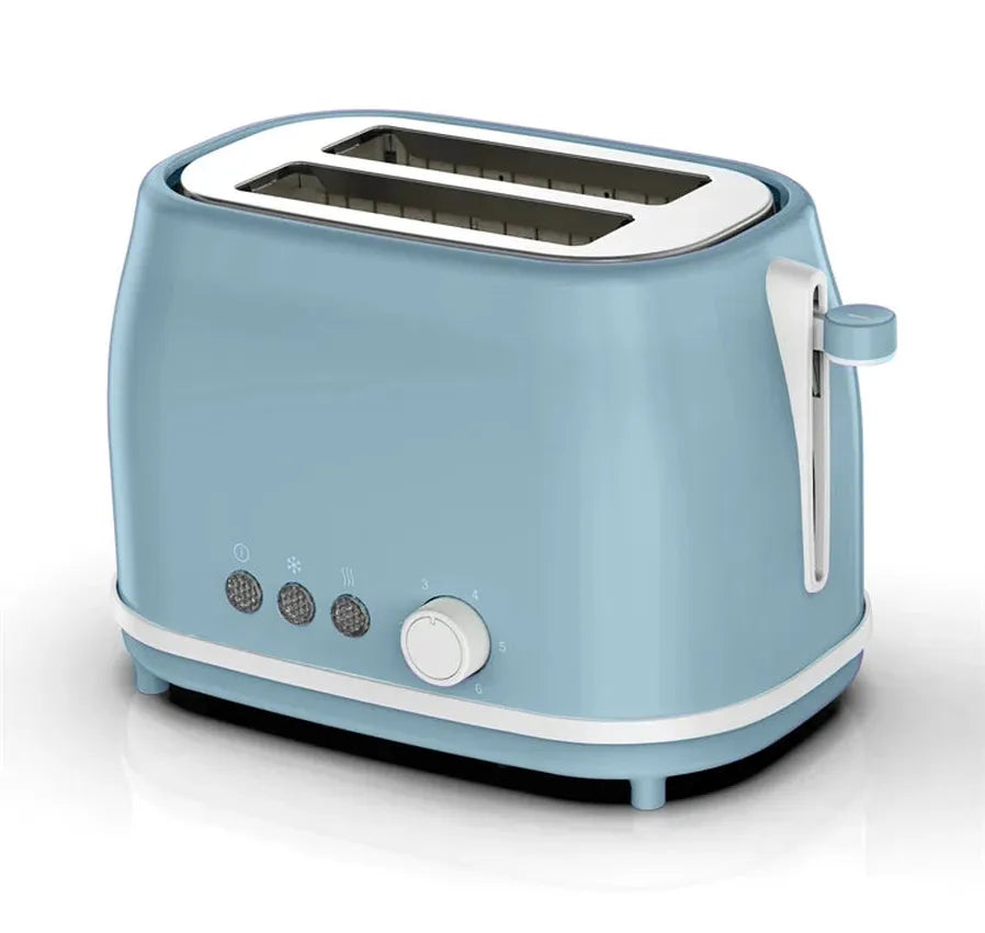 HKM-438035 Blue Stainless Steel Toaster with Defrost and Reheat Functions