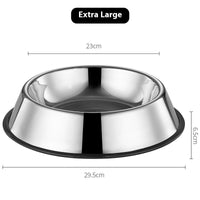 HKM-4380605 Stainless Steel Non-Slip Dog Bowl - Anti-Fall Design for Pets