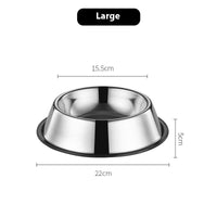 HKM-4380605 Stainless Steel Non-Slip Dog Bowl - Anti-Fall Design for Pets