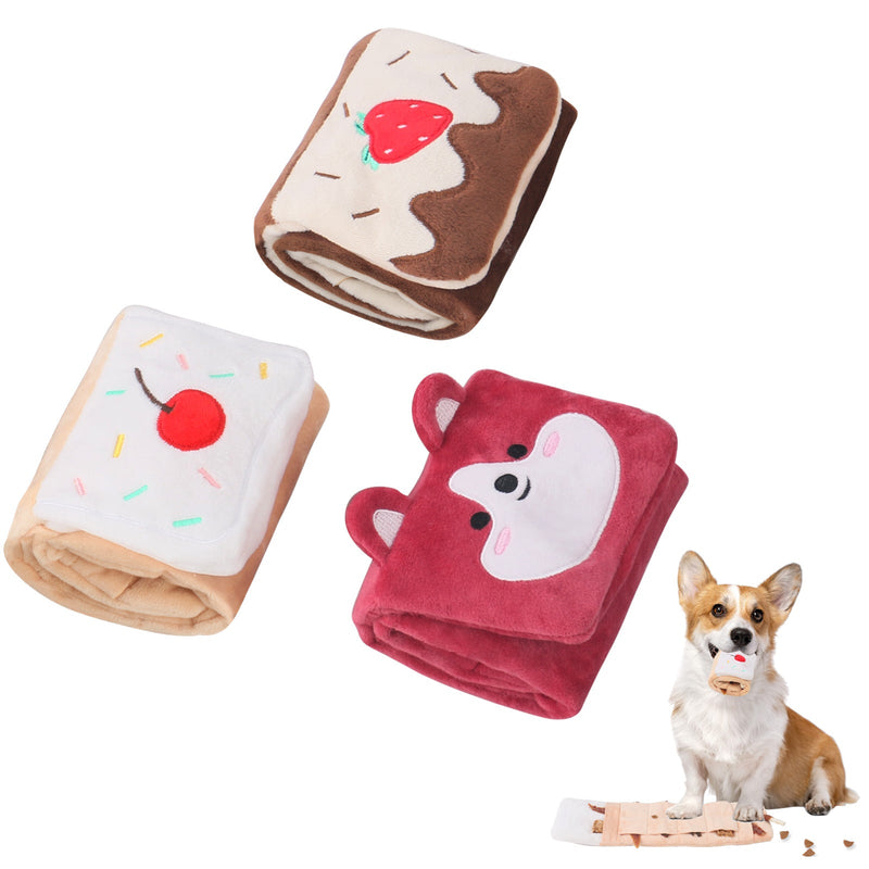 HKM-4381245 Interactive Pet Foraging Snuffle Mat - Plush Slow Feeder with Sound and Molar Puzzle Features