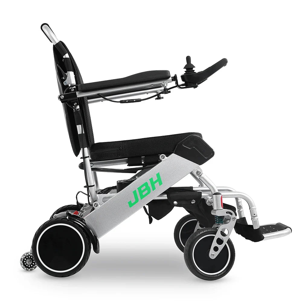 HKM-438163 Foldable Wheelchair with Joystick Control, Aluminum Frame, 6 km/h Speed, 20 km Range, Compact Design