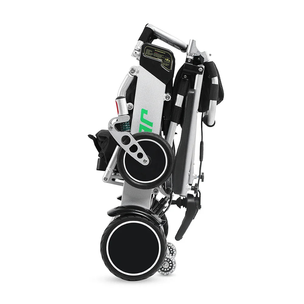 HKM-438163 Foldable Wheelchair with Joystick Control, Aluminum Frame, 6 km/h Speed, 20 km Range, Compact Design