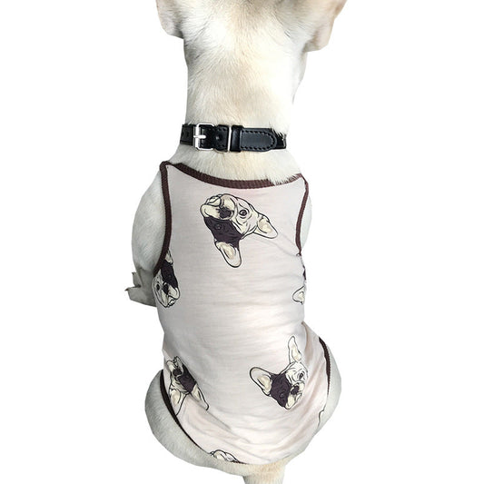 HKM-4382781 Cartoon Cat Costume Vest for Small Dogs & Cats - Bamboo Cotton, White/Rice, Sizes S-4XL
