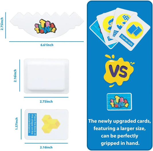 HKM-438419 64-Piece Tetra Tower Balance Stacking Blocks Game for Family Fun and Travel