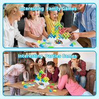 HKM-438419 64-Piece Tetra Tower Balance Stacking Blocks Game for Family Fun and Travel