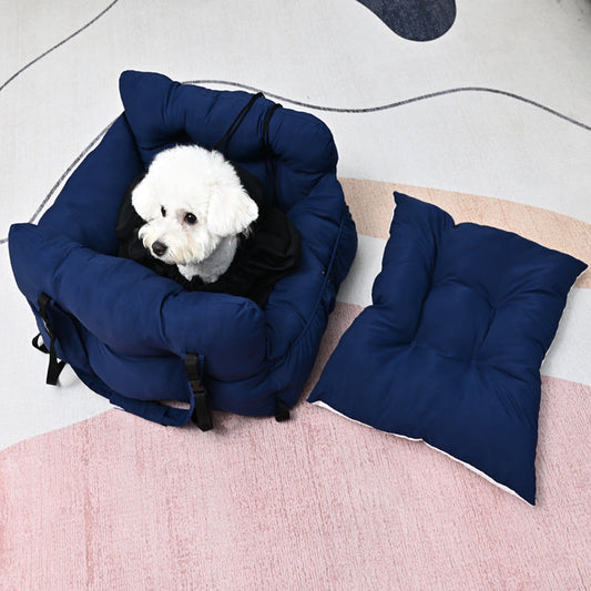 HKM-4384445 Portable Car Kennel for Dogs - Four Seasons Universal Pet Go Out with Net Pockets in Multiple Colors