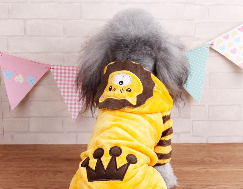 HKM-4384573 Cozy Cartoon Coral Fleece Dog Costumes for Autumn and Winter