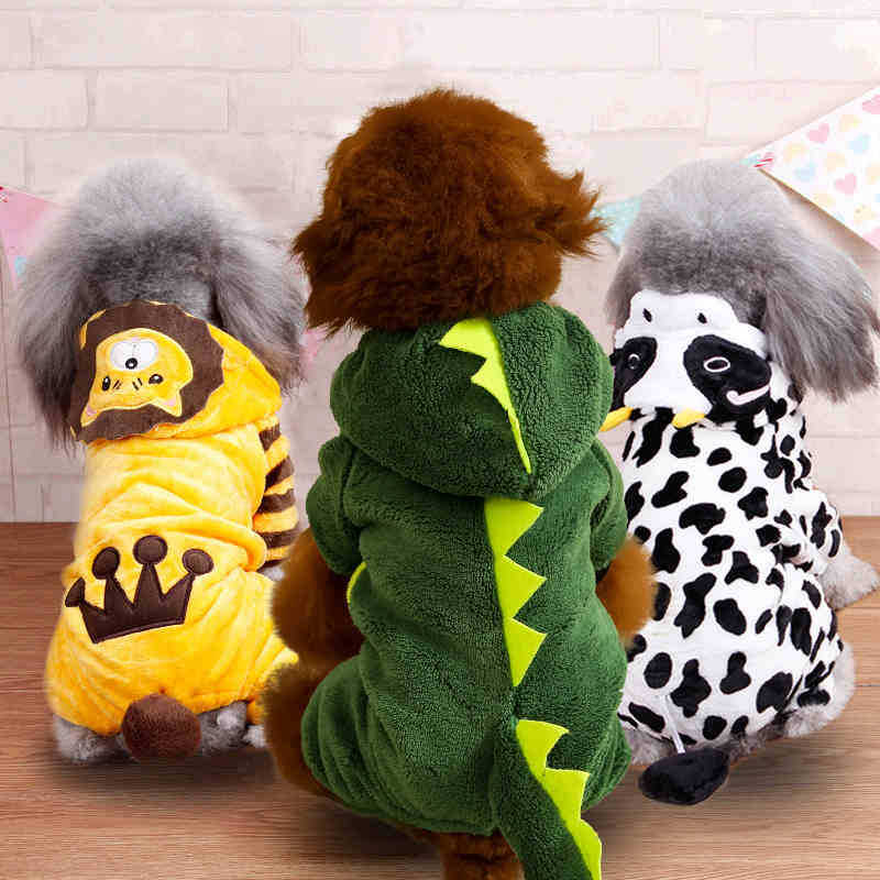 HKM-4384573 Cozy Cartoon Coral Fleece Dog Costumes for Autumn and Winter