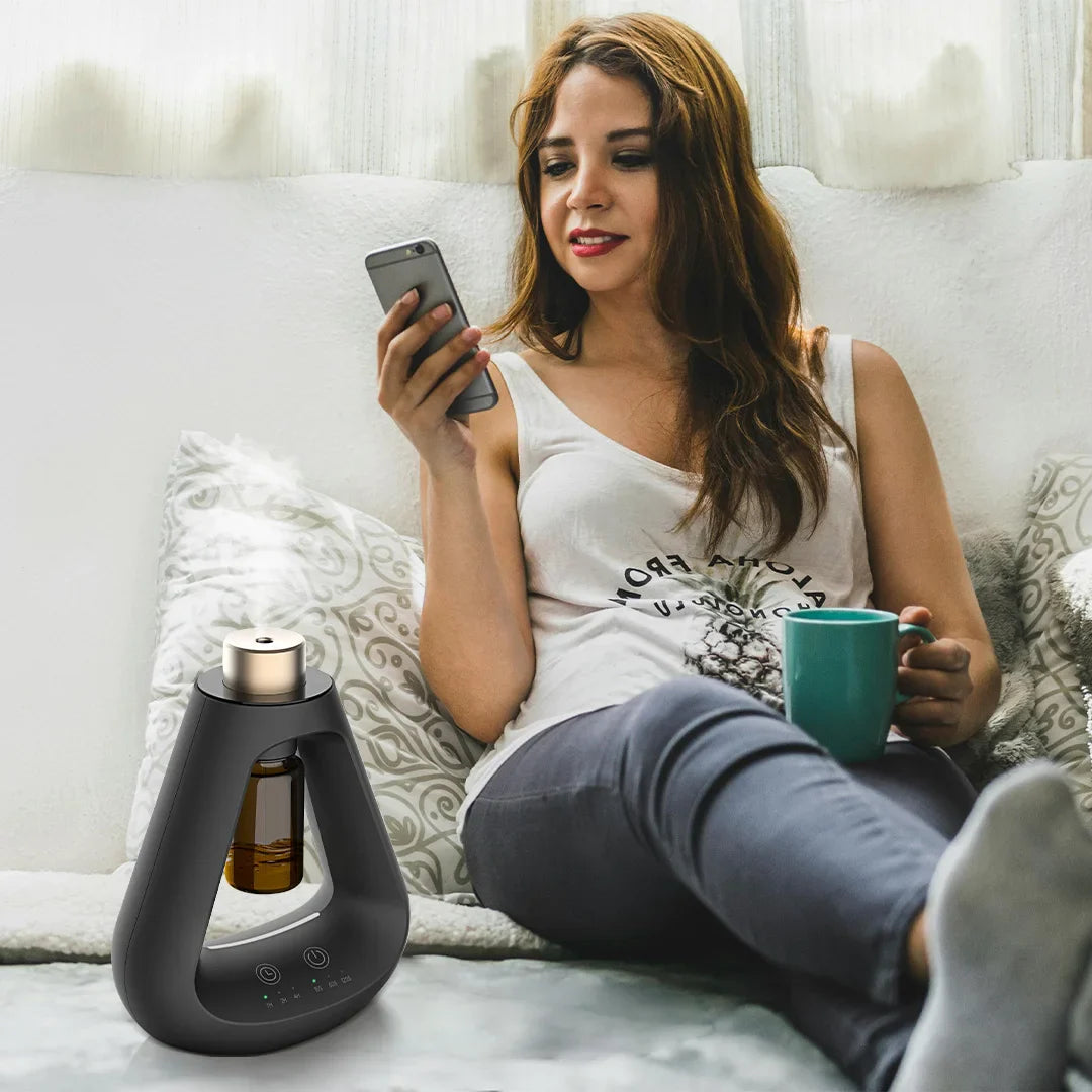 HKM-438483 Mini Pure Nebulizing Essential Oil Aroma Diffuser - Portable Waterless Humidifier for Home Use