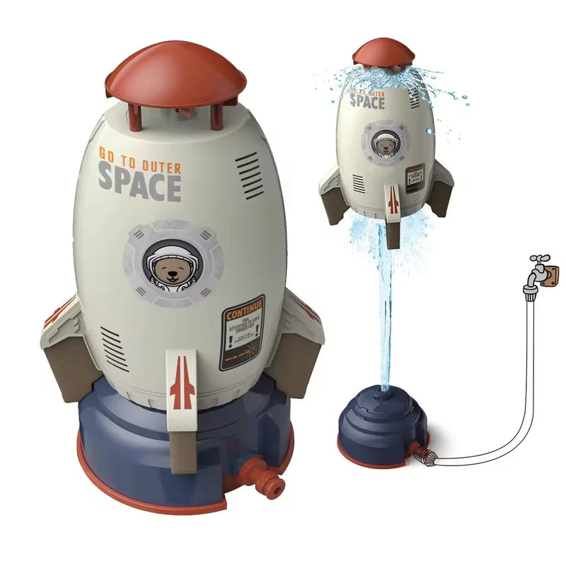 HKM-438547 360° Rotating Mini Plastic Rocket Sprinkler for Outdoor Water Play - Ideal for Kids' Summer Fun