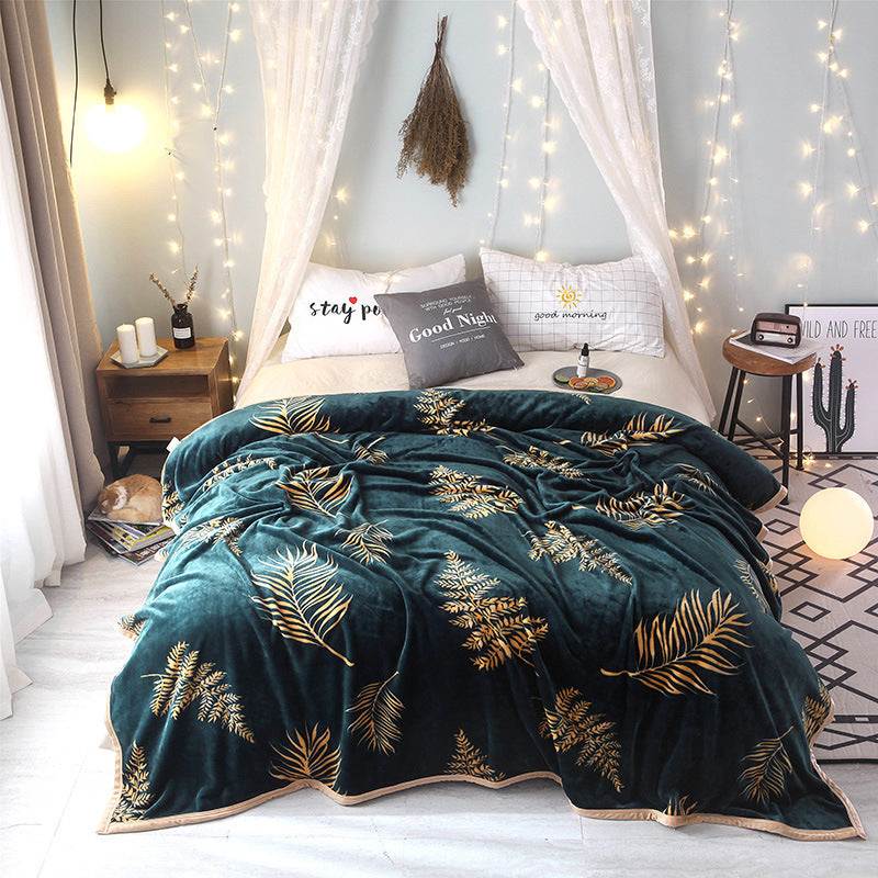 HKM-438611 Soft Flannel Coral Blanket for Adults - Modern Geometric Design, Multiple Sizes Available