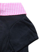 HKM-4386749 Small Dog Teddy Printed Plaid Collar T-Shirt - Black/Pink, Black/Yellow, Black/Blue