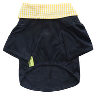 HKM-4386749 Small Dog Teddy Printed Plaid Collar T-Shirt - Black/Pink, Black/Yellow, Black/Blue