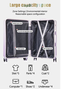 HKM-438675 Three-Piece Multifunctional Luggage Set for Kids - Durable ABS Trolley Travel Bags