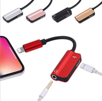 HKM-438675 iPhone Compatible 3.5mm AUX & Lightning Charging Adapter - Dual Function Audio Splitter