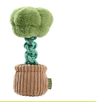 HKM-4387005 Durable Dog Teether Knot Toy - Bite-resistant Polyester in Mushroom and Broccoli Colors