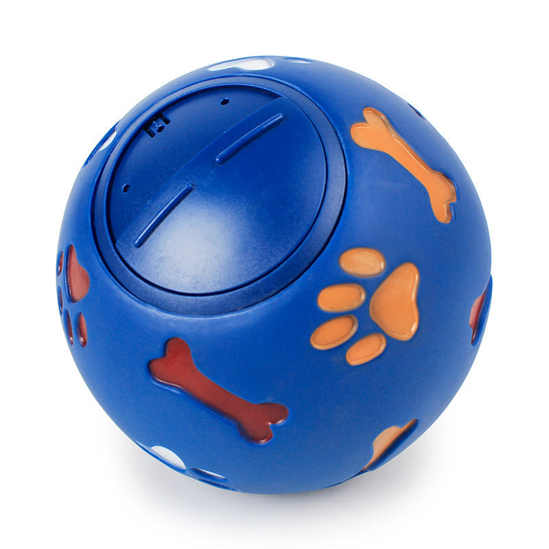 HKM-438739 Bite-Resistant Rubber Pet Toy - Spherical Rotating Leaking Ball, Small and Large Sizes Available