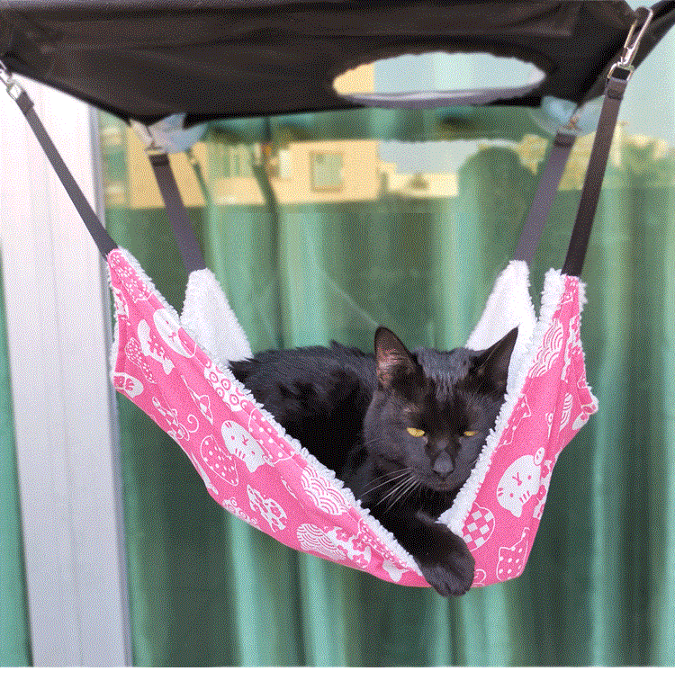 HKM-4387773 Breathable Cotton Linen and Lamb Velvet Pet Hammock, Multiple Sizes Available