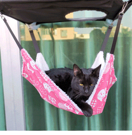 HKM-4387773 Breathable Cotton Linen and Lamb Velvet Pet Hammock, Multiple Sizes Available