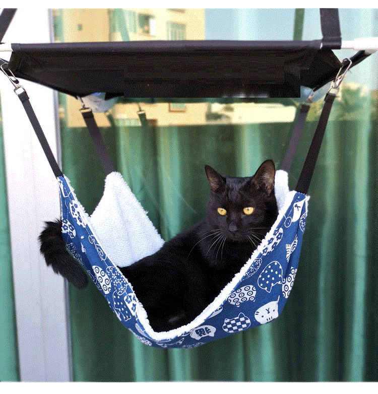 HKM-4387773 Breathable Cotton Linen and Lamb Velvet Pet Hammock, Multiple Sizes Available