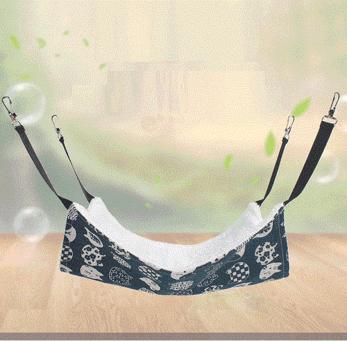 HKM-4387773 Breathable Cotton Linen and Lamb Velvet Pet Hammock, Multiple Sizes Available