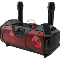 HKM-438995 Portable Dual Microphone Bluetooth Speaker with Colorful Lights and Display Screen for Home and Outdoor Use