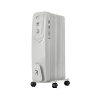 HKM-439059 Electric Oil Filled Radiator Heater with Adjustable Thermostat and Overheat Protection - 3 Heat Settings (600W, 900W, 1500W)